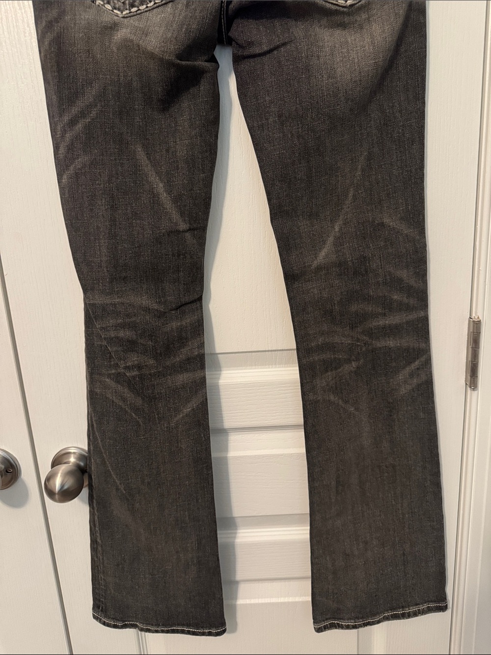Miss Me Womens 28 Black Washed Boot Jeans with Contrast Stitching - Picture 9 of 13